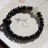 Pulseira de Bambu Esculpida em Jacarandá Preto com Pingente de Lótus DIY Simbolizando Progresso Contínuo, Pulseira de Novo Design Estilo Chinês para Mulheres