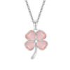S925 Plata Esterlina Ojo de Gato Trébol de Cuatro Hojas Traje Collar Nicho Diseño Sentido Pulsera Corazón de Chica Dulce Joyería Aretes