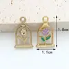 Fabricante de Accesorios de Joyería de Flores de Rosa, Venta al por mayor de Joyería Hecha a Mano de Aleación para Bricolaje, Accesorios de Joyería para Bricolaje con Goteo de Aceite Transfronterizo