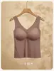 Skinny Base Beauty Back Camisole Veste Feminino Primavera e Verão Não Marcante Seda Gelada All-match Colete Exterior Vestível com Almofada no Peito