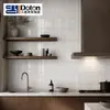 Azulejos brancos nórdicos brilhantes 100*300mm para paredes de cozinha e banheiro, borda chanfrada, azulejos tipo pão de cor sólida, azulejos cerâmicos para exportação