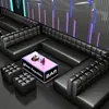Sala de Fiesta KTV, Bar Lounge, Sofá KTV en Forma de L, Discoteca, Sala de Canto Privada, Sofá tipo cabina, Mesa de centro de pizarra