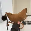 Bolso Cruzado Retro Esmerilado de un Solo Hombro para Debajo del Brazo 2026 Nuevo Estilo Otoño/Invierno Bolso Croissant para Mujer Bolso Cruzado Versátil tipo Bollo