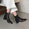 Botines Chelsea Versátiles de Piel de Oveja Suave para el Trabajo Otoño/Invierno 2026 Tacón Grueso Tacón Medio Cremallera Trasera Punta Redonda Botines de Piel Genuina para Mujer