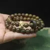 Sándalo Verde 8mm con Cuentas de Loto Doble Círculo Fragantes Pulsera Anillo Corredizo de Sándalo Pulsera para Hombres y Mujeres Juego Cultural Estilo Nacional Cuentas de Rosario