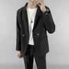 Traje Sexy de Negocios con Solapa Plana Traje Pequeño para Hombre Estilo Yuppie Británico Casual Estilo de Pequeña Fragancia Sin Planchado Chaqueta de Traje Individual