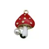 Familia de Hongos Rojos Hongos Lindos Aleación con Goteo de Aceite Joyería Colgante Pequeño Pendientes Pulsera Collar Materiales para Manualidades