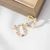 Populares de Venta Caliente Transfronteriza Amazon Temu Patrón de Malla de Espejo Pendientes Europeos y Americanos Chapados en Cobre Dorado Pendientes Lindos para Mujer