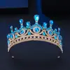 Coroa de Liga de Zinco com Strass Europeia e Americana de Luxo para Noiva Acessório de Cabelo para Sessão de Fotos de Casamento Acessório de Estilo de Coroa para Palco