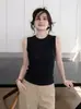Camiseta Sem Manga de Verão 2026 Novo Estilo de Alta Qualidade para Mulheres, Moda Fina Slim Fit Gola Redonda Casual Versátil Regata