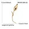Broche de Tulipa Liso Elegante e Estiloso para Mulheres, Moderno e de Alto Padrão, Adequado para Blazers e Cheongsams: Br5896