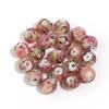 Cuentas Esmaltadas Arenosas de 8 mm Multicolor Ábaco Cuentas Redondas Planas Seiko Flor Interior Cuentas Esmaltadas Arena Dorada Cuentas Hechas a Mano DIY