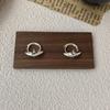 Aretes de estrella de cuatro puntas de plata esterlina S925 Suchuang aretes para niñas estilo ins simple anillo de oreja nicho aretes de alta gama