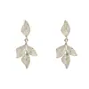 Pendientes de Oreja con Forma de Hoja de Árbol de Moda Nueva Europea y Americana Hebilla de Oreja Atmósfera Fresca Completamente Diamantados Lujo Ligero Brillantes Pendientes de Sensación de Alta Gama