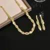 Cadena de Garras con Pedrería para Collar y Aretes, Set de Cuatro Piezas, Collar Trenzado, Cadena para Clavícula, Accesorios de Cena para Mujeres
