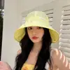 Sombrero de pescador de ala ancha para mujer, fresco al tacto, protector solar para primavera, con cordones, hace que la cara se vea más pequeña, protección UV, sombrero tipo cubo de moda
