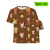Camiseta de manga corta con estampado de color de la tendencia de moda del oso Rilakkuma, personaje de dibujos animados Rilakkuma