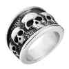 Anel de caveira único em aço inoxidável para homens estilosos, estilo vintage, modelo novo, em estoque, estilo punk