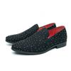 Mocasines de Gran Tamaño para Hombre Transfronterizos Hombres Primavera y Otoño Nuevos Zapatos de Cuero Puntiagudos con Diamantes de Cristal para Hombre Venta al por Mayor