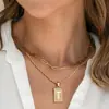Nuevo Collar Inicial de Amazon, Collar de Cadena Paperclip en Capas, Accesorio Único, Sencillo y Versátil