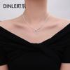 Collar de Perlas con Lazo Plateado Roto para Mujer 2025 Nuevo Collar de Verano Estilo Dulce Cool Chica Hot Más Fácil de Combinar Cadena Clavicular