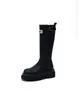 Botas altas clásicas para mujer con plataforma, que aumentan la altura, adelgazantes y alargan las piernas, rojas, suaves y cómodas, modernas botas de montar para mujer