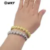 Wt-Jf355 Novo Único Formato de Concha de Ventilador Dourado Prata Dois Tons Latão Pulseira Aberta Anel de Braço Joia