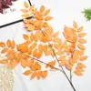Folhas Simuladas de Lingxiao, Plantas Verdes, Folhas, Flores de Casamento, Decoração Suave para Salão de Casamento, Flores de Seda, Folhas Decorativas para Arco, Comércio Exterior Transfronteiriço