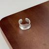 Anillo Mate Esmerilado para Mujer, Geométrico Borde Ancho Luna Creciente, Versátil Apilable Anillo Abierto, Dulce y Cool Celebridad de Internet Elegante Anillo para Dedo Índice