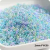 Super-Excelente 2 mm Hielo Imitación Jade Núcleo Teñido Vidrio Cuentas de Arroz Imitación Checo Crema Vidrio Cuentas para Pulsera Anillo DIY