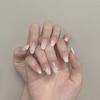Europeu e Americano Transfronteiriço Unha Longa Stiletto Unha Trapezoidal Nail Art Usar Bolsa Arco-Íris Unha Ballet Unha Postiça