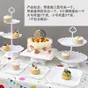 Arranjo de Aniversário Decoração de Mesa de Sobremesas Enfeites Prateleira de Exibição de Casamento Mesa de Festa Bandeja de Bolo de Plástico Suporte para Lanches