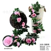 Enredaderas de Rosas Simuladas, Paisajismo de Interiores, Flores Falsas de Plástico, Decoración de Bodas, Plantas Decorativas de Enredaderas para Sala de Estar Venta al por Mayor