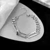 Cadena de Titanio Trenzada Personalizada Pulsera Collar Cubano Cadena Versátil de Clavícula 18K Lujo Ligero Cadena para Suéter Set Unisex