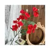 Flor Artificial Flor de Begonia de 4 Pétalos Boda Material de Flores para Boda Adornos para Sala de Estar en Casa Flor Artificial Decorativa Decoración de Hotel Flor de Seda