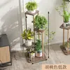 Suporte de Flores de Madeira Maciça e Ferro Layout de Sala de Estar Escada de Chão Multicamadas Rack de Armazenamento para Suculentas Varanda Suporte para Vasos de Flores