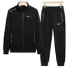 Nuevo Traje Deportivo Casual Holgado para Hombre de Otoño e Invierno Cardigan con Cuello Alto Leggings Deportivos Traje Recto para Correr y Fitness Dos Piezas