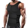 Traje deportivo de neopreno europeo y americano con cremallera y cinturón para el sudor, ropa moldeadora ajustada para hombres.