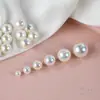 Perlas de Imitación Aurora de Alto Brillo Shijia, Agujero Recto Redondo, Perlas Sueltas de Medio Agujero, Accesorios de Perlas Sueltas Hechos a Mano para DIY
