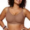 Soporte suave transfronterizo, sin varillas, sujetador sin costuras cómodo y de soporte para mujeres con busto grande, talla grande, se puede usar como prenda exterior
