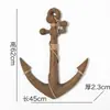 Decoración de Rueda de Timón de Barco Mediterráneo, Colgante de Pared de Ancla de Madera Estilo Vintage Desgastado, Combinación de Gran Rueda de Timón y Ancla Inspirada en Antigüedades