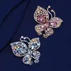 Broche de Mariposa Estilo Europeo y Americano de Gama Alta Versátil Elegante Broche de Mariposa de Cristal Accesorio de Diseño de Nicho