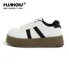 Zapatillas de Entrenamiento Alemanas de Punta Gruesa, Modernas y Originales para Mujer, Novedad Primavera 2026, Blancas, Casuales, con Suela Gruesa, que Aumentan la Altura, Zapatillas Deportivas de Tabla