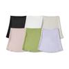 Jq057-25 Saia Curta de Cetim Sedoso Estilo Europeu e Americano Fashion Versátil Simples Zíper Lateral Escondido Saia Saia Curta