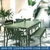 Conjunto de Mesa y Sillas Metálicas para Comedor en Terraza de Villa al Aire Libre, Conjunto de Mesa y Sillas para Patio de Ocio y Jardín, Conjunto de Mesa y Sillas de Té para Hotel y Restaurante