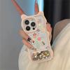 Soporte de espejo de flores de pantalla completa lPhone15promax orejas de gato lindas Huawei nuevo modelo 14promax