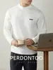 Camiseta de Manga Larga Bordada Delicada tipo Nube de Modal para Hombre, 60 Piezas, Cuello Medio, Otoño/Invierno 2026, Camiseta Interior Amigable con la Piel