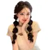 Peluca Trenzada para Mujer, Trenza de Burbuja de Celebridad de Internet, Cola de Caballo Trenzada de Cabello Sintético, Trenza de Boxeadora, Trenza de Linterna de Chica Dulce, Genial y Picante