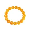Pulsera de Cristal Amarillo al por Mayor para Mujer, Pulsera de Bolas Redondas de Cristal Super Siete Naranja, Pulsera de Cristal Amarillo Aze de Cristal Natural de Imitación