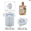 Molde de Silicona para Botella de Perfume Pequeña de Resina de Cristal DIY Facetada de Diamante para Almacenamiento